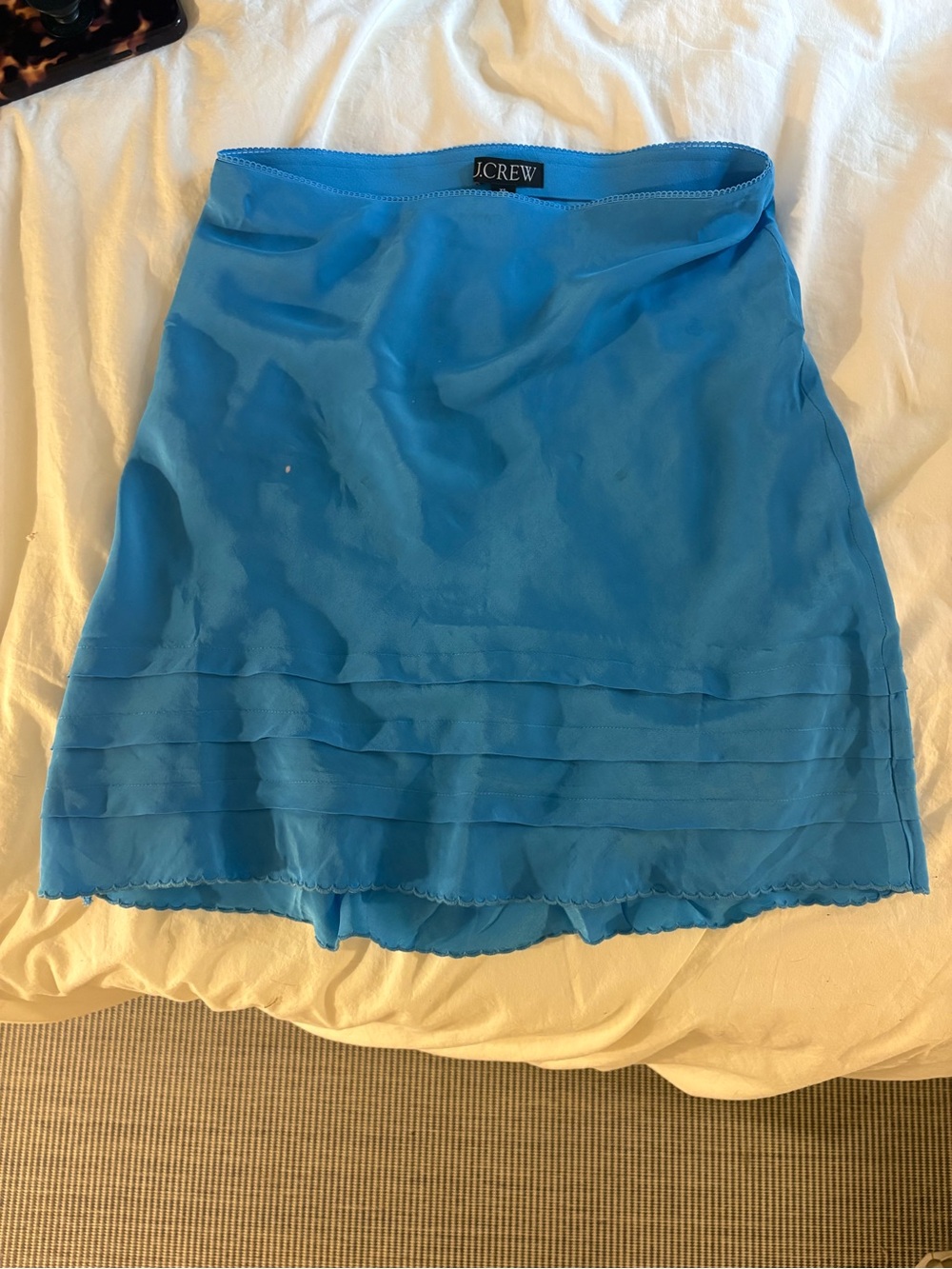 J. Crew Bright Blue Tiered A-Line Mini Skirt